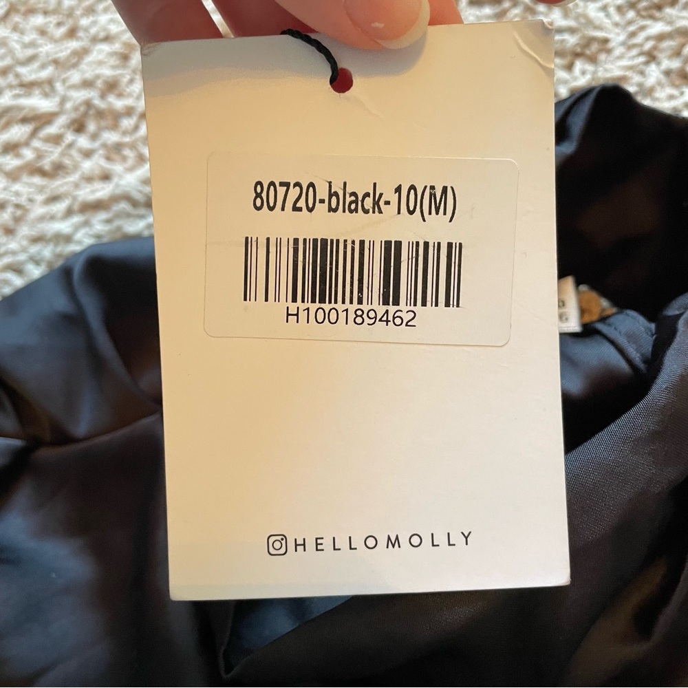 Hello Molly Black Satin Jumpsuit Womens 6 Sleeveless Thin Silky Sleek NWT - Picture 11 of 15